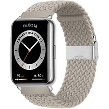 Sneezy Huawei Watch Fit 2 Ile Uyumlu Metal Klips Solo Fiberlink Örgü Kordon