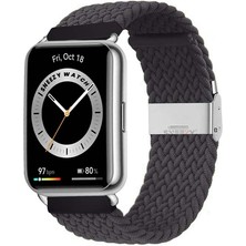 Sneezy Huawei Watch Fit 2 Ile Uyumlu Metal Klips Solo Fiberlink Örgü Kordon