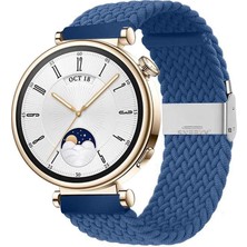 Sneezy Huawei Watch Gt 4 41MM Ile Uyumlu 18MM Metal Klips Solo Fiberlink Örgü Kordon
