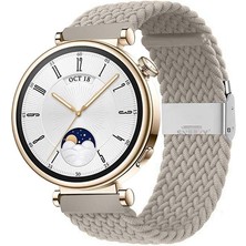 Sneezy Huawei Watch Gt 4 41MM Ile Uyumlu 18MM Metal Klips Solo Fiberlink Örgü Kordon