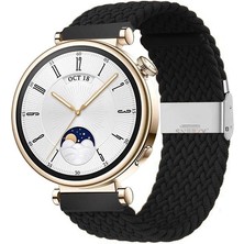 Sneezy Huawei Watch Gt 4 41MM Ile Uyumlu 18MM Metal Klips Solo Fiberlink Örgü Kordon