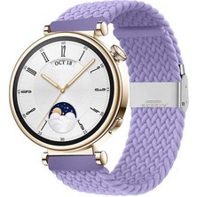 Sneezy Huawei Watch Gt 4 41MM Ile Uyumlu 18MM Metal Klips Solo Fiberlink Örgü Kordon