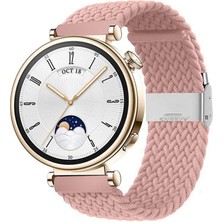 Sneezy Huawei Watch Gt 4 41MM Ile Uyumlu 18MM Metal Klips Solo Fiberlink Örgü Kordon