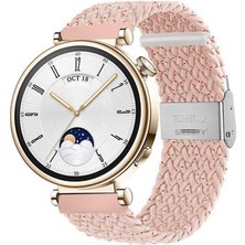 Sneezy Huawei Watch Gt 4 41MM Ile Uyumlu 18MM Metal Klips Solo Fiberlink Örgü Kordon