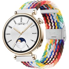 Sneezy Huawei Watch Gt 4 41MM Ile Uyumlu 18MM Metal Klips Solo Fiberlink Örgü Kordon