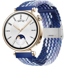 Sneezy Huawei Watch Gt 4 41MM Ile Uyumlu 18MM Metal Klips Solo Fiberlink Örgü Kordon