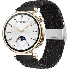 Sneezy Huawei Watch Gt 4 41MM Ile Uyumlu 18MM Metal Klips Solo Fiberlink Örgü Kordon