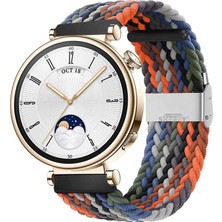 Sneezy Huawei Watch Gt 4 41MM Ile Uyumlu 18MM Metal Klips Solo Fiberlink Örgü Kordon