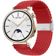 Sneezy Huawei Watch Gt 4 41MM Ile Uyumlu 18MM Metal Klips Solo Fiberlink Örgü Kordon