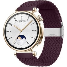 Sneezy Huawei Watch Gt 4 41MM Ile Uyumlu 18MM Metal Klips Solo Fiberlink Örgü Kordon