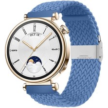 Sneezy Huawei Watch Gt 4 41MM Ile Uyumlu 18MM Metal Klips Solo Fiberlink Örgü Kordon