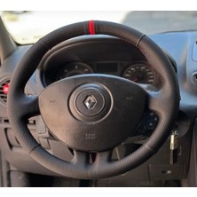 İmza Renault Clio 3 Araca Özel Direksiyon Kılıfı (Nokta Karbon Kırmızı Yüzük )
