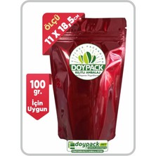 Doypack Bordo Alüminyum Kilitli Doypack 11X18,5 (100 Gr.) - 50 Adet