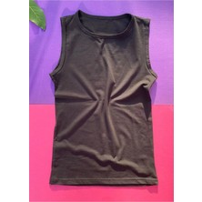 Victroy Pamuklu 2'li Siyah ve Beyaz Renk Sıfır Kol Kadın T-Shirt-Atlet