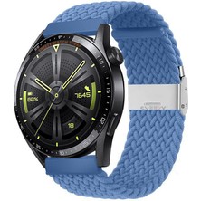 Sneezy Huawei Watch Gt4 46MM Ile Uyumlu 22MM Metal Klips Solo Fiberlink Örgü Kordon