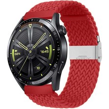 Sneezy Huawei Watch Gt4 46MM Ile Uyumlu 22MM Metal Klips Solo Fiberlink Örgü Kordon
