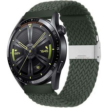 Sneezy Huawei Watch Gt4 46MM Ile Uyumlu 22MM Metal Klips Solo Fiberlink Örgü Kordon