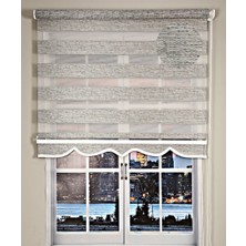 YS Perde Tasarım Dia Minimalist Tasarım Hasır Dokuma Keten Zebra Perde Alüminyum Kasalı Yüksek Kaliteli-Gri,siyah