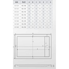 Shower 80X140 Dikdörtgen Slim Flat Duş Teknesi (H:5 Cm)