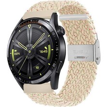 Sneezy Huawei Watch 4 46MM-WATCH 4 Pro 22MM Uyumlu Metal Klips Solo Fiberlink Örgü Kordon