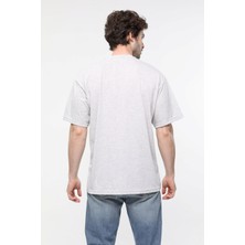 Ixir Gri Pamuk Oversize Geniş Kalıp T-Shirt