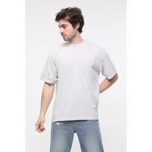 Ixir Gri Pamuk Oversize Geniş Kalıp T-Shirt