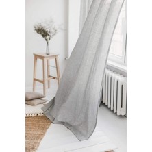 Miyolin Kornişli Yıkanmış Keten Perde, Yıkanmış Keten Fon Perde, Tek Kanat Pilesiz