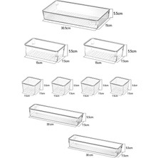 9'lu Set Modüler Çekmece Içi Düzenleyici, Banyo Makyaj ve Takı Düzenleyici