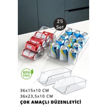 Çok Amaçlı Içecek, Buzdolabı & Dolap Içi Düzenleyici 2'li Set Küçük Boy + Büyük Boy