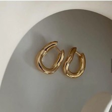 Peripech Kadın Altın Kaplama Gold Balenciaga Küpe