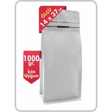 Doypack Mat Beyaz Kilitli Flat Bottom 14X37 (1000 Gr.) - 100 Adet