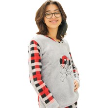 İnci İç Giyim Inci Kadın Polar Yuv Yaka Kalpli Pijama Takımı