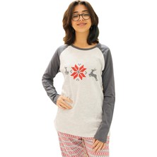 Mihra Kadın Uzun Kol Yuv. Yaka Pijama Takımı