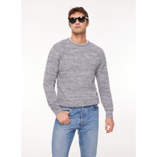 Altınyıldız Classics Bisiklet Yaka Standart Gri - Lacivert Erkek Kazak 4A4924100056