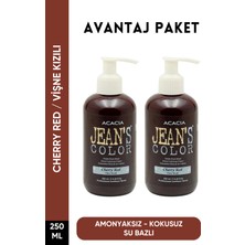 JEAN'S COLOR Amonyaksız Vişne Kızılı Renkli Saç Boyası 250 ml X2 Adet Kokusuz Su Bazlı Cherry Red Hair Dye