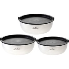 Jumbo Globe Mat 3'lü Saklama Kabı, Gri, 18 20 24 cm