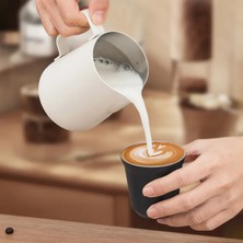 Siyah 350 ml Paslanmaz Çelik Kahve Köpürtme Sürahi Espresso Buhar Kahve Barista Craft Latte Cappuccino Süt Krem Fincan Köpürtme Sürahi Sürahi (Yurt Dışından)