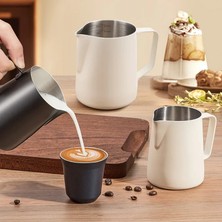 Siyah 350 ml Paslanmaz Çelik Kahve Köpürtme Sürahi Espresso Buhar Kahve Barista Craft Latte Cappuccino Süt Krem Fincan Köpürtme Sürahi Sürahi (Yurt Dışından)