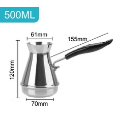 500ML Mutfak Gereçleri Avrupa Uzun Saplı Moka Pot Tereyağı Eritme Potası Kahve Eşyaları Türk Cezvesi Paslanmaz Çelik (Yurt Dışından)