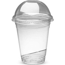 50 Takım 380 ml 100 Takım Tek Kullanımlık Milkshake Smoothie Bardak Kubbeli Kapaklı Plastik Milkshake Gözlük Drinkware Tatlı Içecek Çay Bardağı Yaz (Yurt Dışından)