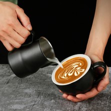 Beyaz 500ML Paslanmaz Çelik Süt Sürahisi Köpürtme Sürahisi Süt 350ML Espresso Makinesi Cappuccino Latte Sanat Köpürtme Sürahisi Barista Süt Sürahisi Bardak (Yurt Dışından)