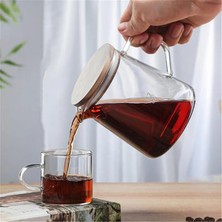 500ML 500ML/300ML Cam Kahve Sunucusu Isıya Dayanıklı Cam Sürahi Kapaklı El Yapımı Büyük Çaydanlık Multiuse Sürahiler Süt Suyu Tutucu (Yurt Dışından)