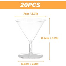 20 Adet 2oz Plastik Tek Kullanımlık Bardaklar Martini Cam Kokteyl Cam Şeffaf Mini Tatlı Bardağı Şampanya Kadehi Viski Bardağı Parti Sofra (Yurt Dışından)