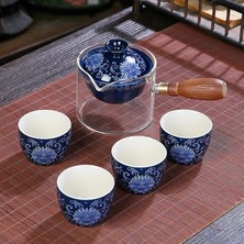 B15 Porselen Çin Gongfu Çay Seti Taşınabilir Çaydanlık Seti 360 Döndürme Çay Makinesi ve Demlik Çay Töreni Seti Çaydanlık Seti Çantası (Yurt Dışından)