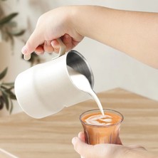 B Retro 500ML Paslanmaz Çelik Süt Köpürtme Sürahisi Espresso Buhar Kahve Barista Craft Latte Cappuccino Süt Krem Fincan Köpürtme Sürahisi Sürahi (Yurt Dışından)