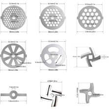 H Mutfak Kıyma Plakası Disk Bıçağı Delikli Öğütücü Plaka Öğütücü Bıçağı (Yurt Dışından)