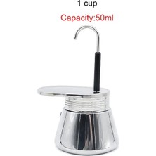 SILVER-50ML 50ML/100ML/300ML Moka Pot 304 Paslanmaz Çelik Italyan Kahve Makinesi Espresso Mini El Kahve Aletleri Dökün Mutfak Aletleri (Yurt Dışından)