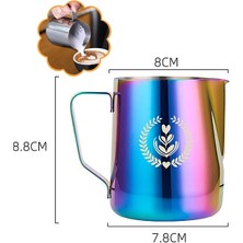 D 350ML Paslanmaz Çelik Süt Sürahileri Ölçekli Köpürtme Sürahisi Kahve Kupaları Coffeeware Pot Süt Köpürtücü Espresso Kahve Köpürtme Sürahisi (Yurt Dışından)