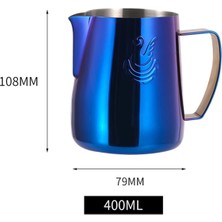 Mavi Teflon 400 ml Jıbbı Süt Cappuccino Buharda Pişirme Köpürtme Sürahisi Paslanmaz Çelik Yapışmaz Süt Köpürtücü Sürahi Çekme Çiçek Fincan Kahve Için Mükemmel (Yurt Dışından)