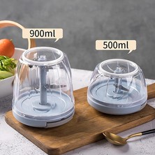 B Pembe 500ML Çok Fonksiyonlu Ev Manuel Et Kıyma Makineleri El-Çekti Sıkacağı Blender 5 Bıçaklı Mutfak Robotu Et Kıyma Mutfak Aletleri (Yurt Dışından)